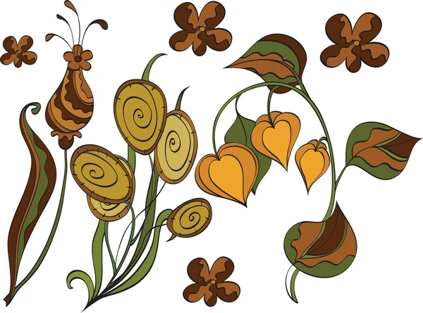 Ensemble de plantes d'automne — Image vectorielle