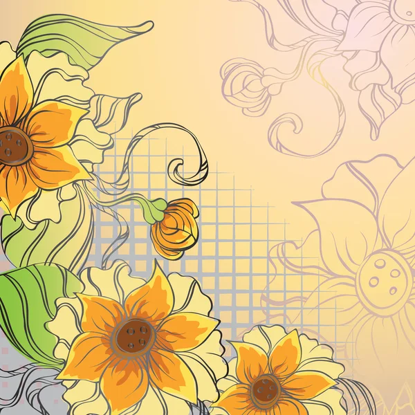 Hintergrund mit luxuriösen dekorativen Blumen — Stockvektor