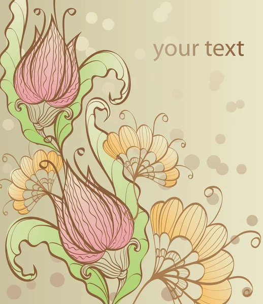Arka plan ile dekoratif pastel çiçek — Stok Vektör