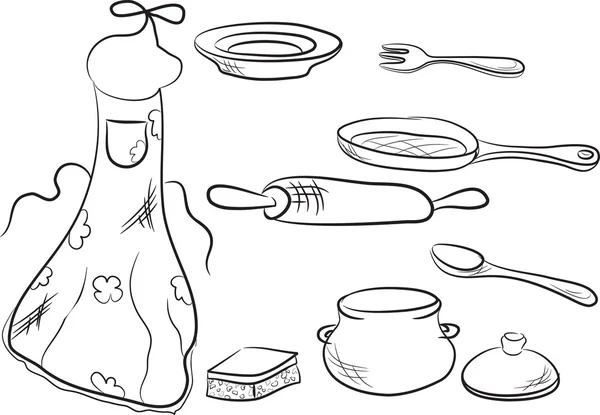 Набір кухонного начиння — стоковий вектор