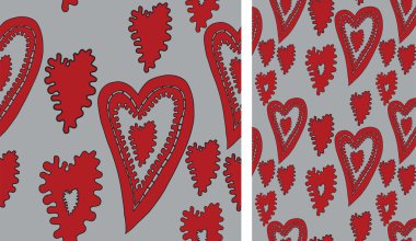 Semless background with decorative hearts