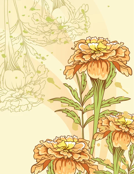 Arka plan dekoratif çiçeklerle — Stok Vektör