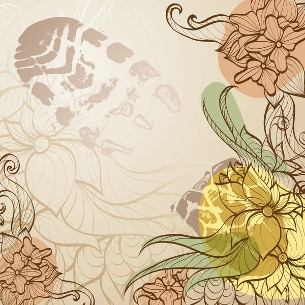 Abstrakter Hintergrund mit dekorativen Blumen — Stockvektor
