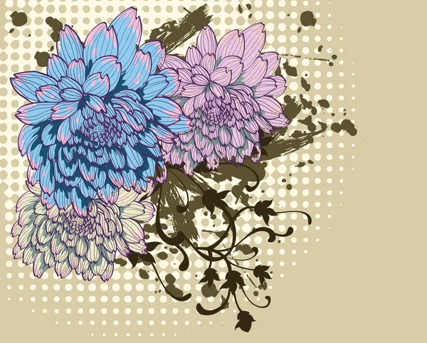 装飾的な菊の背景 — ストックベクタ