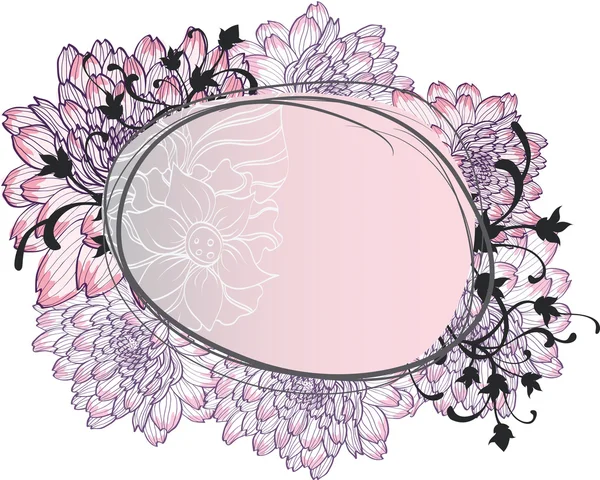 装飾的な chrysanthemuma とフレーム — ストックベクタ