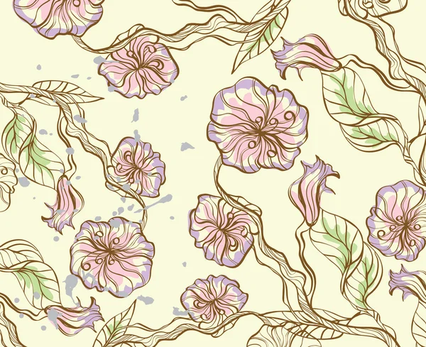 Fond abstrait avec des fleurs décoratives — Image vectorielle