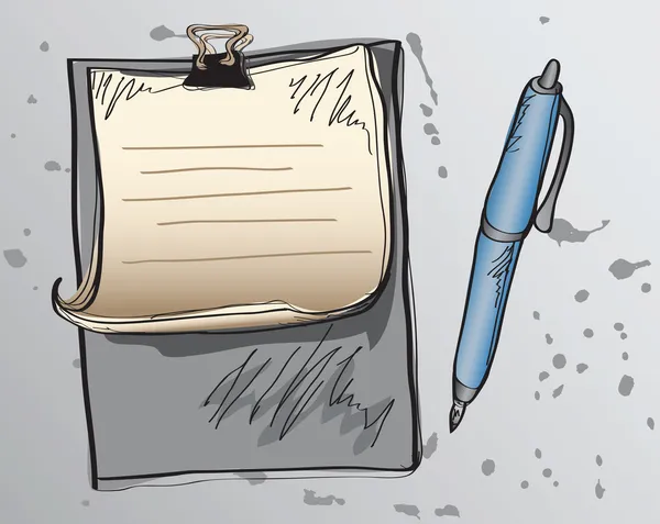 Kalem ve kağıt — Stok Vektör
