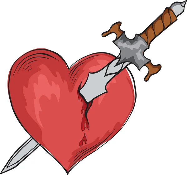 Pedang dan hati - Stok Vektor