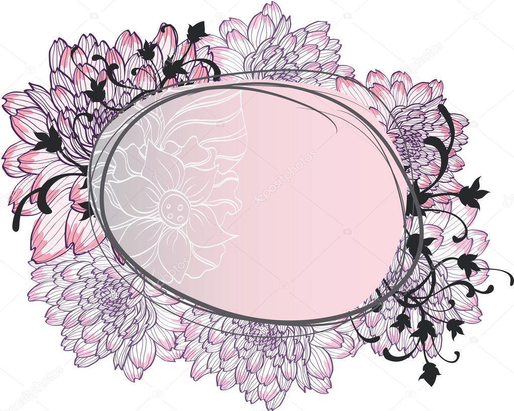 Frame with decorative chrysanthemuma