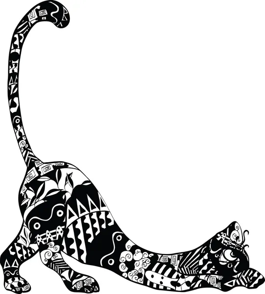 Кіт з орнаментом на тілі — стоковий вектор