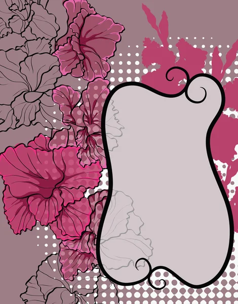 Fond Abstrait Avec Des Fleurs Décoratives Cadre — Image vectorielle