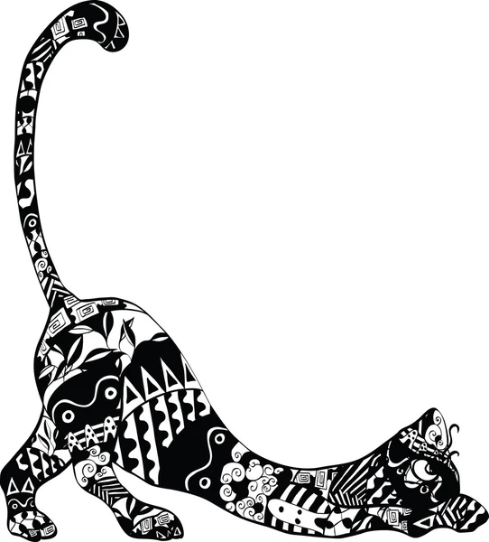 Gato com um ornamento no corpo Ilustrações De Stock Royalty-Free