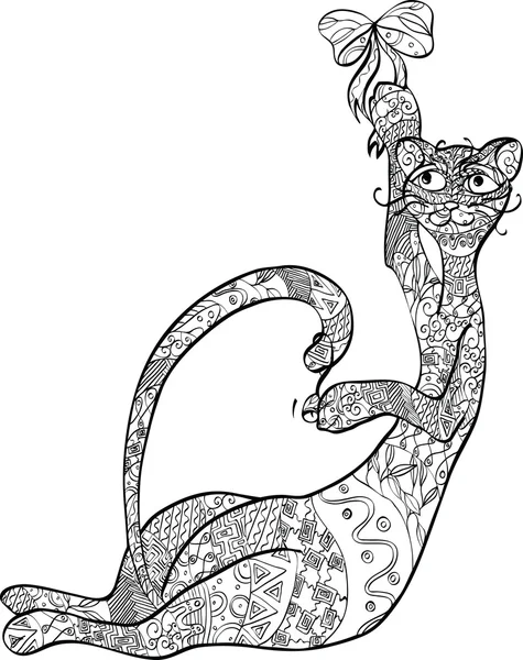 Кіт Орнаментом Тілі — стоковий вектор