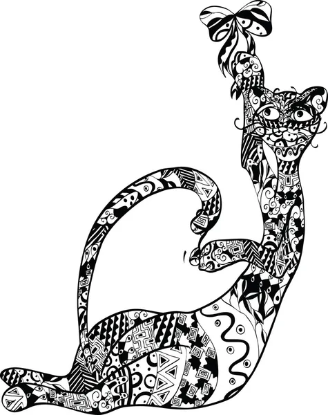 Кіт з орнаментом на тілі — стоковий вектор