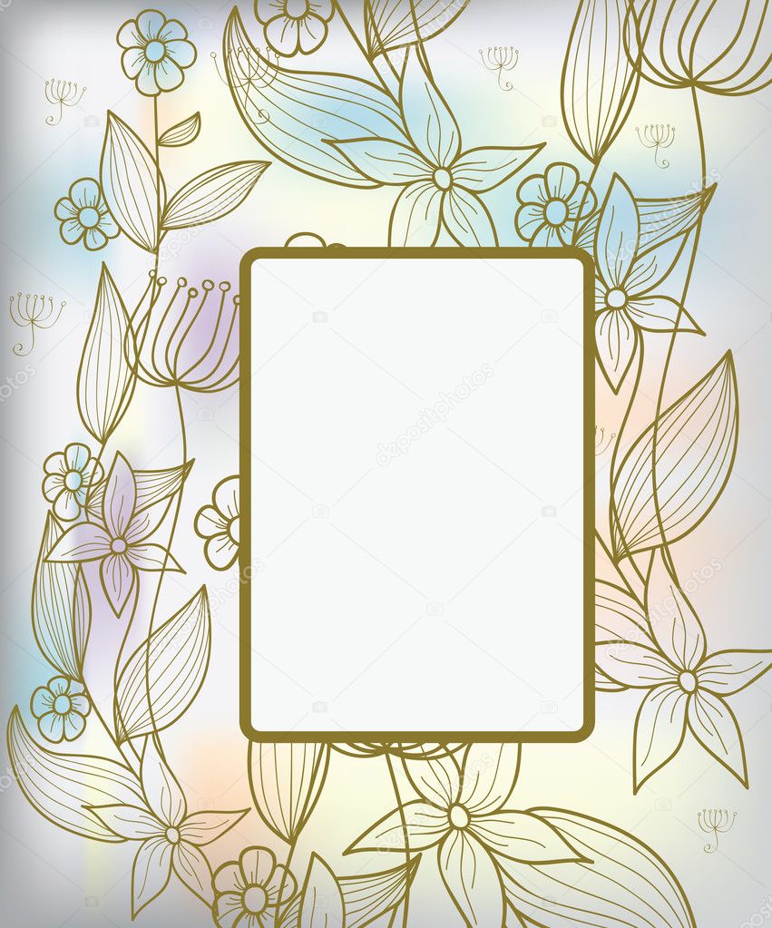 Background with decorative pastel flowers
