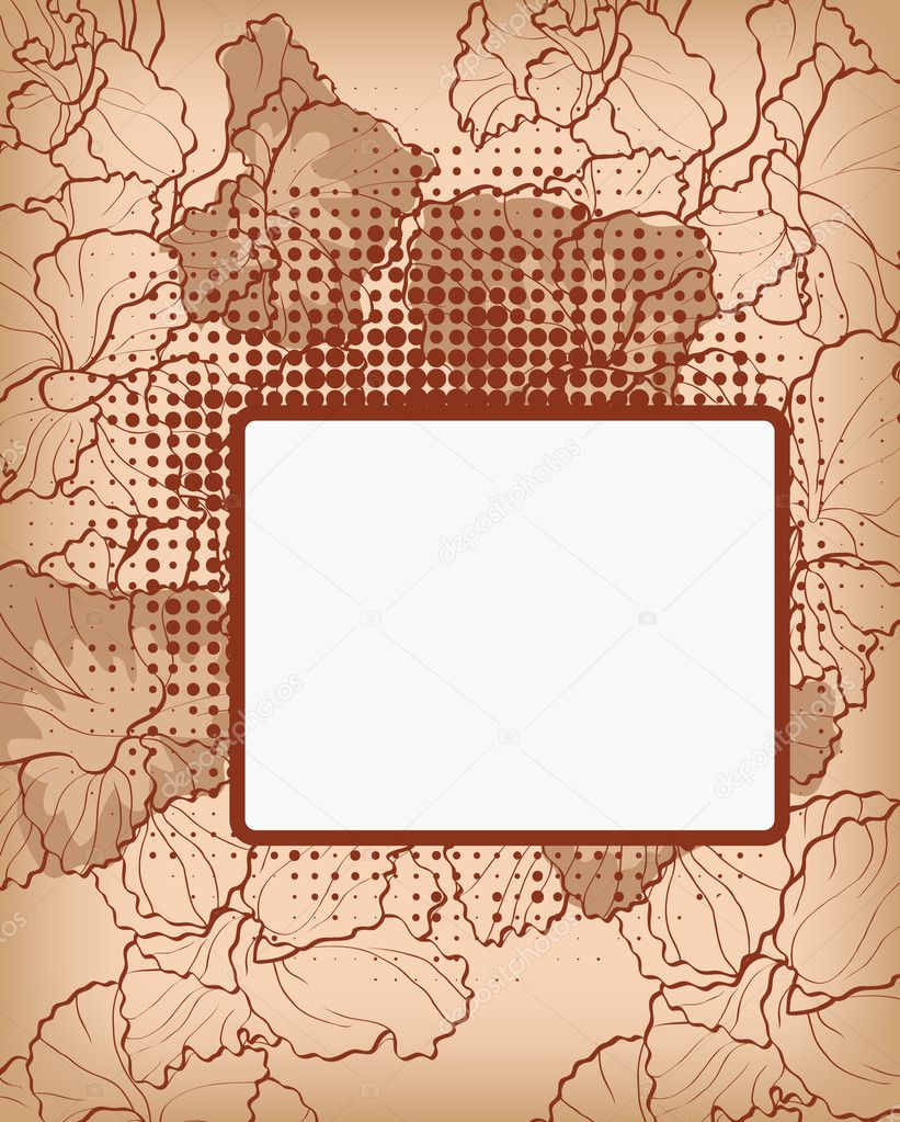 Vintage background with decorative flowers