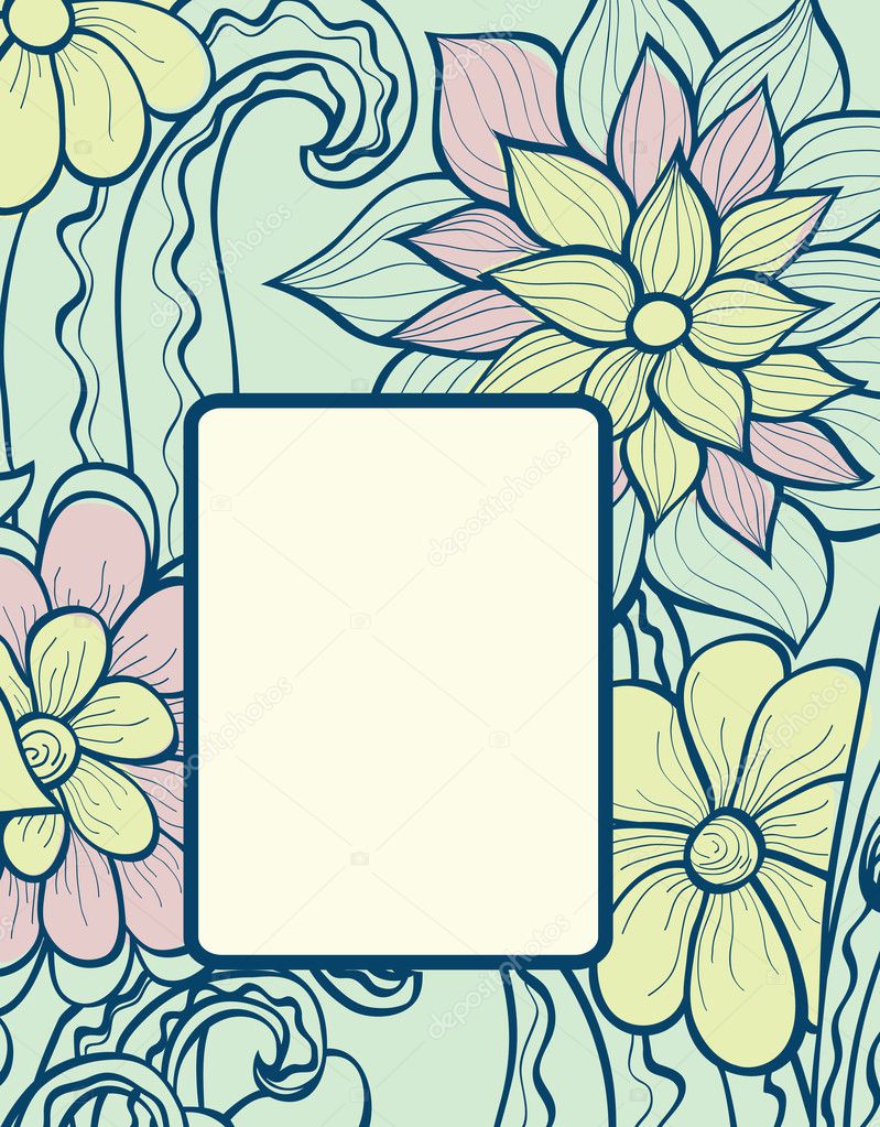 Background with decorative pastel flowers