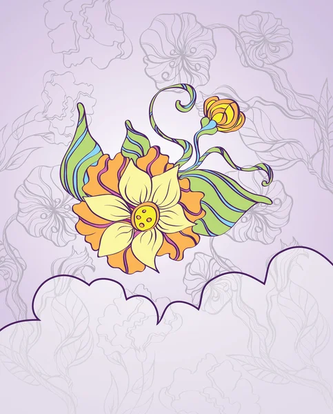 装飾的なパステル調の花の背景 — ストックベクタ