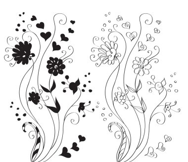 Flowers isolated on white background clipart