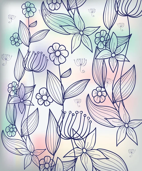 装飾的な花と花の背景 — ストックベクタ