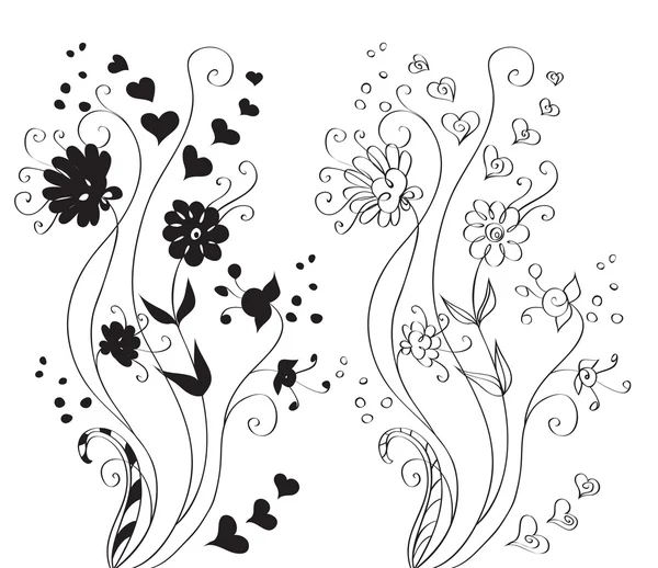 Fleurs isolées sur fond blanc — Image vectorielle