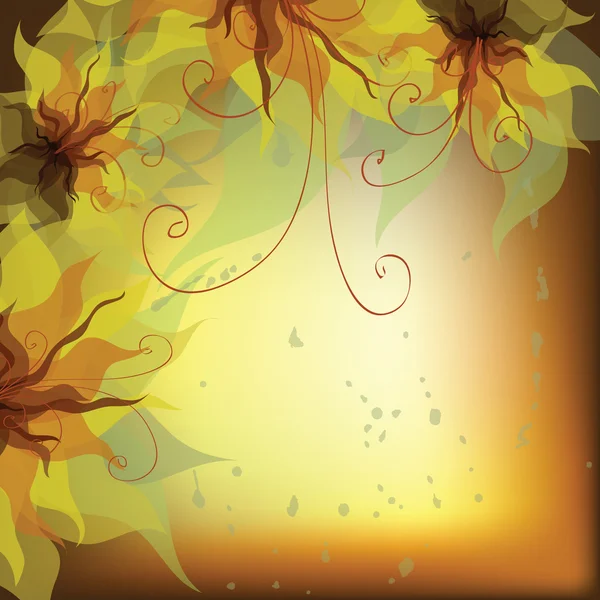 Φθινοπωρινό φόντο με λουλούδια — Διανυσματικό Αρχείο