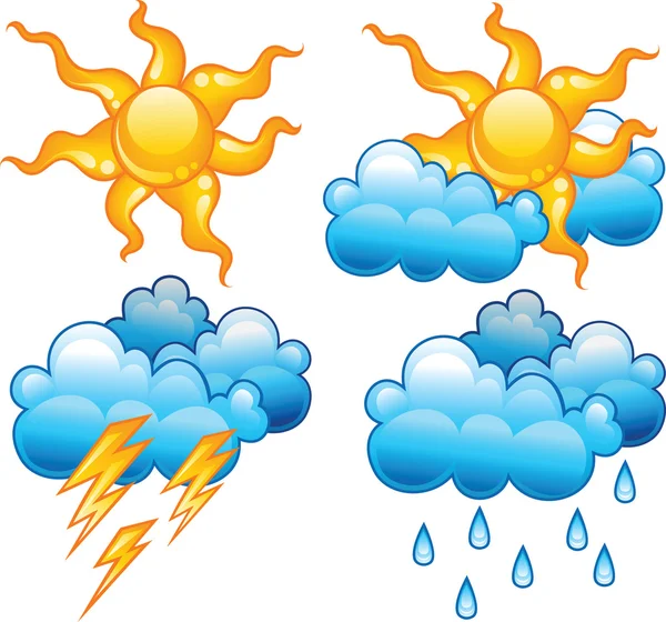 Iconos meteorológicos Ilustraciones de stock libres de derechos