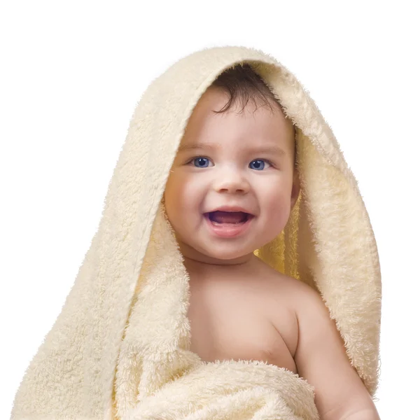 stock image The small child after bathing