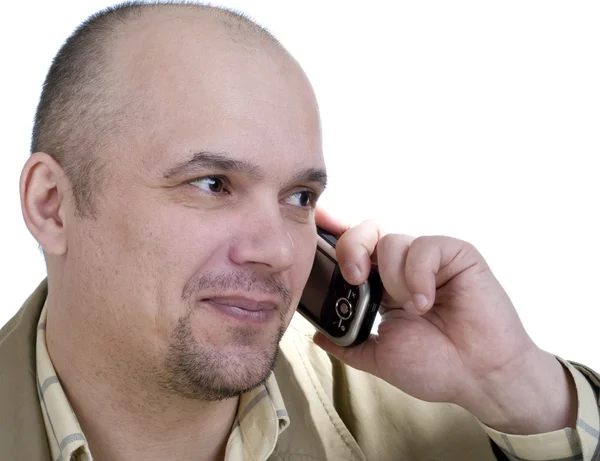 Man Phone White Background — Stock Photo, Image