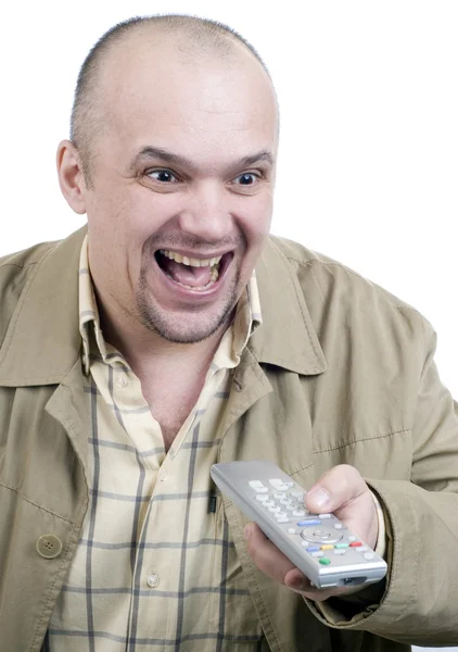The man with a remote control — Stock Photo, Image