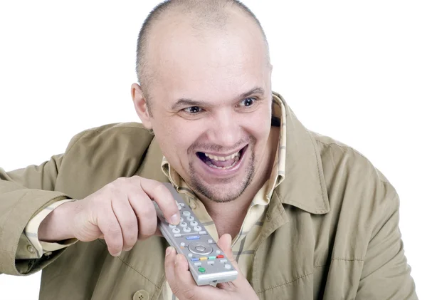 The man with a remote control — Stock Photo, Image