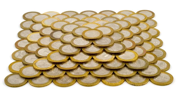 Pirámide hecha de monedas — Foto de Stock