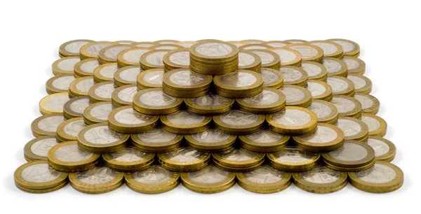 Pirámide hecha de monedas — Foto de Stock