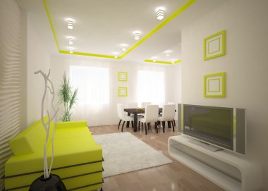 Green interior composition clipart