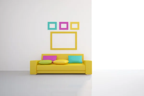 Kolorowe wnętrza 3d — Zdjęcie stockowe