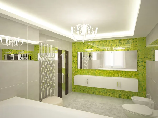 Verde Banheiro Imagem De Stock