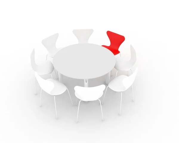 stock image Table meetings with colored chairs