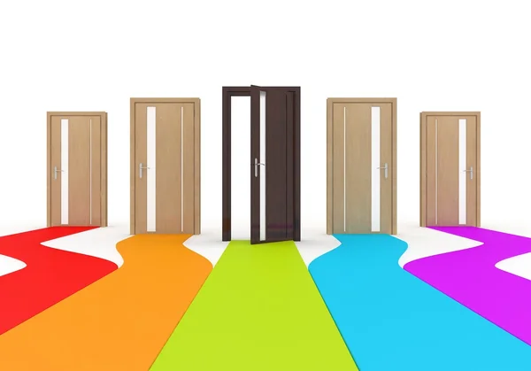 Moderna dörrar med färgade sätt — Stockfoto