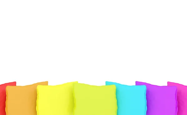 Цветные подушки на белом фоне — стоковое фото