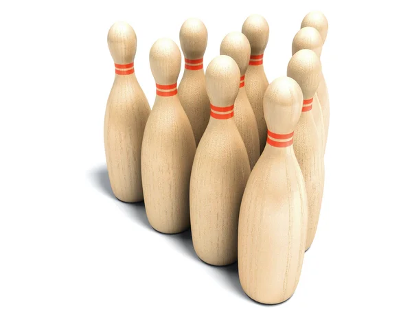 Käglor på vit bakgrund, bowling — Stockfoto