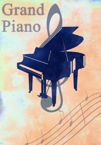 Achtergrond met grand piano — Stockfoto