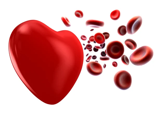 Flow of blood and heart — Stock Photo, Image