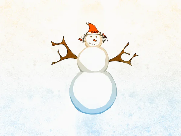Мультфильм Снеговик — стоковое фото