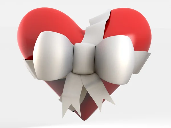 Sevgililer Hediye Kalp Hafif Bir Arka Plan Üzerinde — Stok fotoğraf