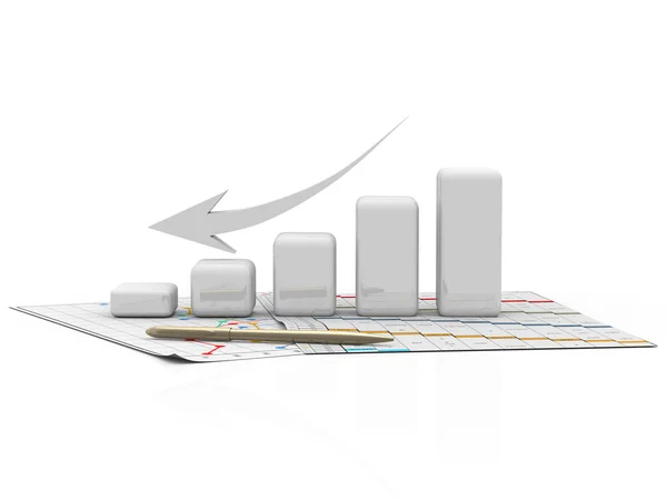 ビジネス グラフ 白い背景の上のグラフィック ダイアグラム — ストック写真