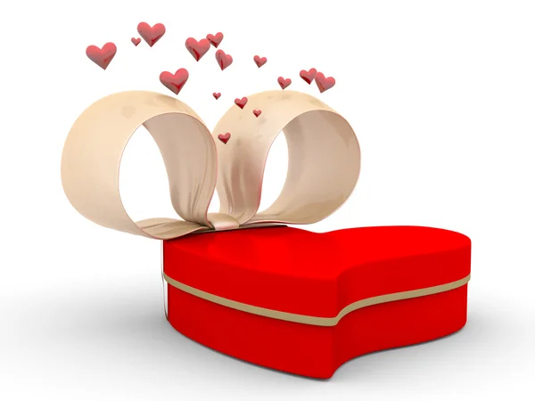Kalp şeklinde komik hediye kutusu — Stok fotoğraf