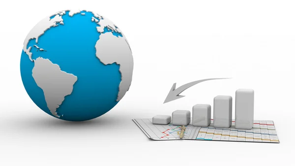 stock image Business chart, diagram, bar, graphic on a white background