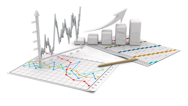 Biznes Finanse wykresu, diagramu, pasek, grafika — Zdjęcie stockowe