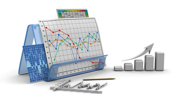Biznes Finanse wykresu, diagramu, pasek, grafika — Zdjęcie stockowe