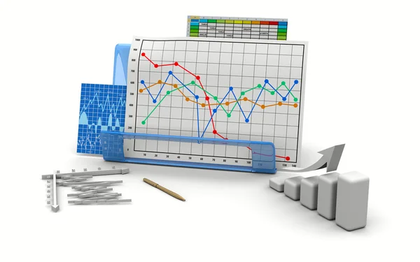 Üzleti pénzügyi grafikus, ábra. diagram, bár — Stock Fotó